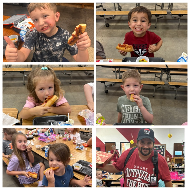kids eating pizza