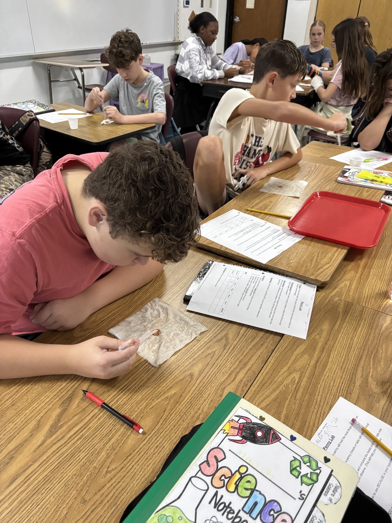 Mrs. Allgood's class did a Penny Lab to determine which side of the penny would hold more water.