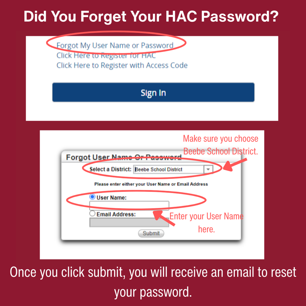 Did you forget your HAC password?
