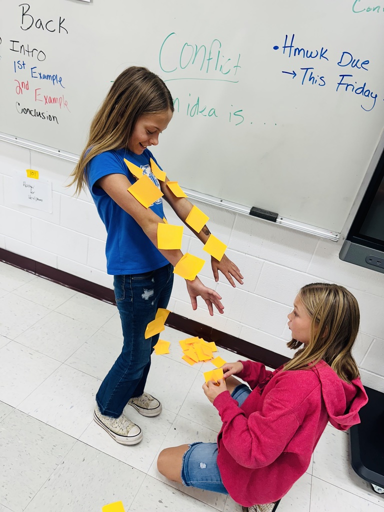 Mrs. Ballinger's class had a good time doing a sticky note ice breaker!