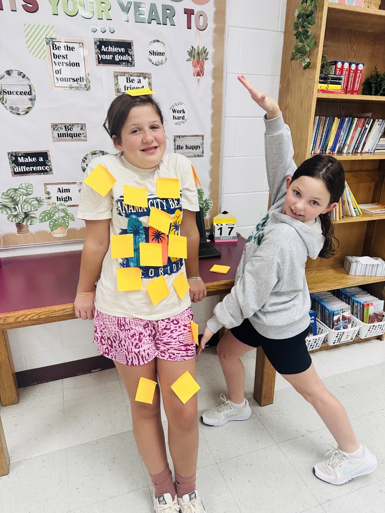 Mrs. Ballinger's class had a good time doing a sticky note ice breaker!