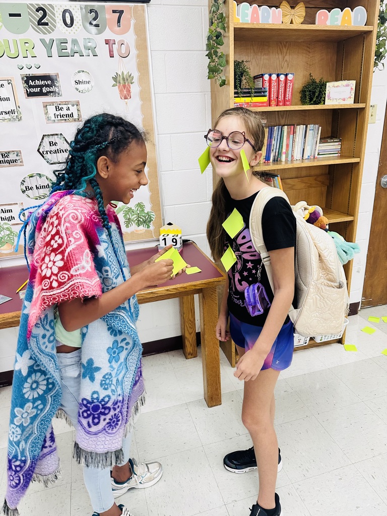Mrs. Ballinger's class had a good time doing a sticky note ice breaker!