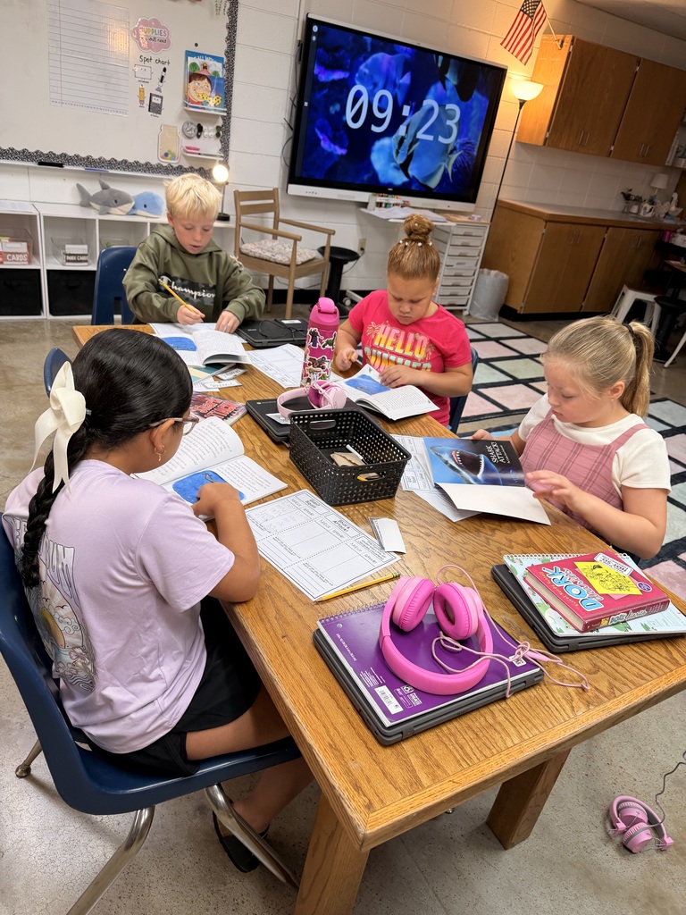 Students working