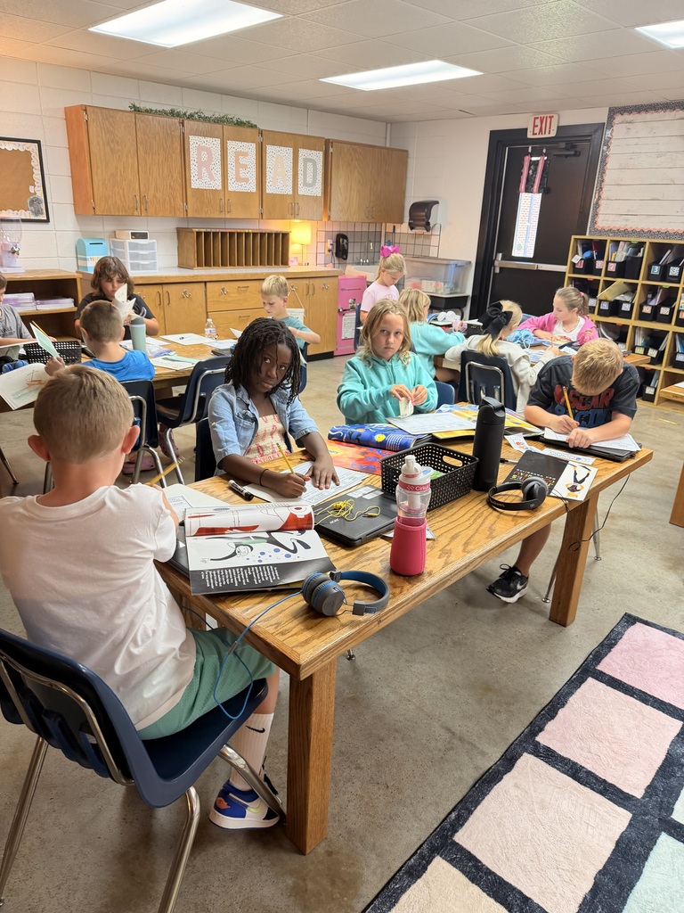 Students working