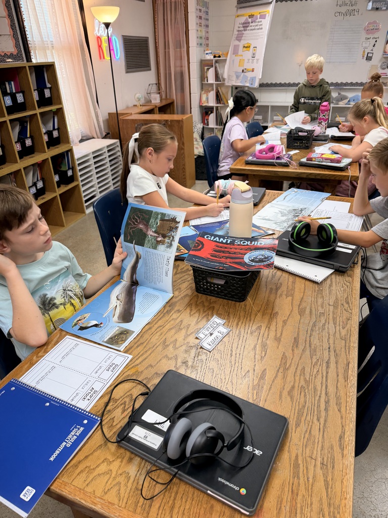 Students working