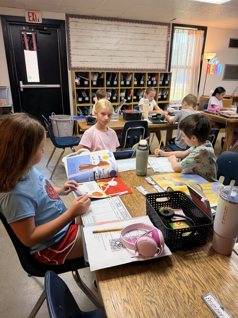 Students working