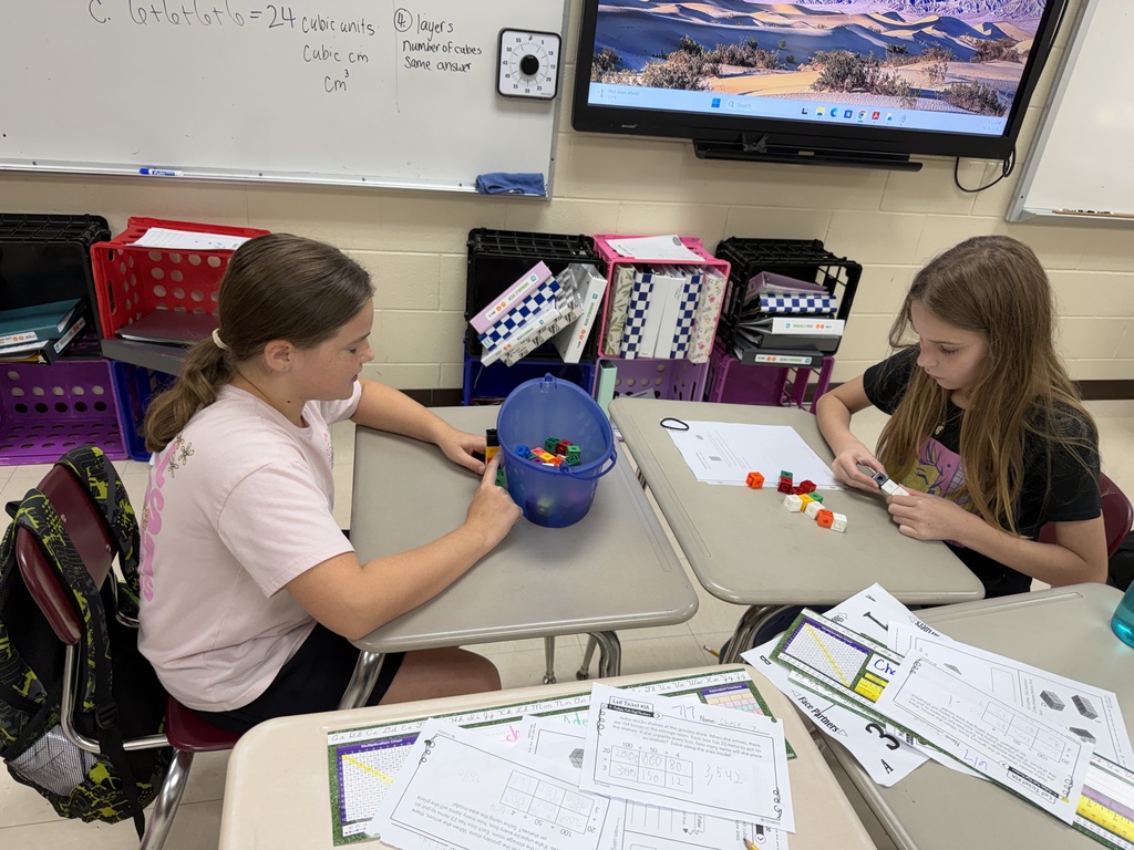 Students in Ms. Davis' classes explored volume.  