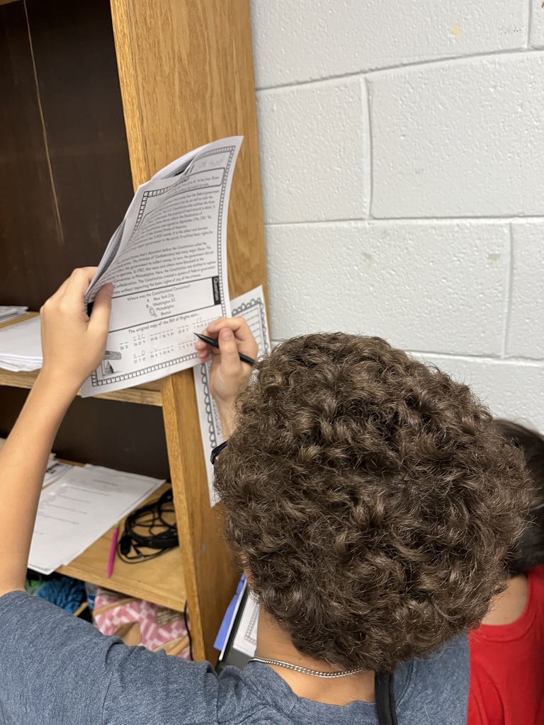For Constitution Day, Mrs. Rose’s Social Studies classes completed a Constitution Escape Room where they learned about the history of the Constitution. 