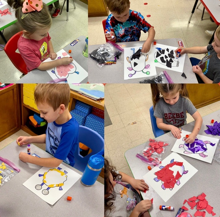 students creating artwork  