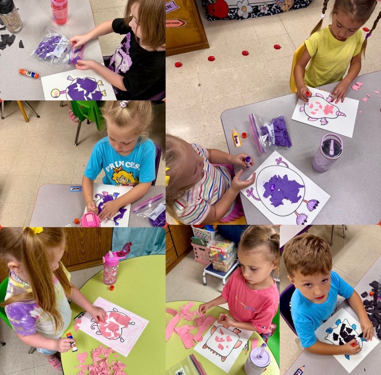 students creating artwork. 