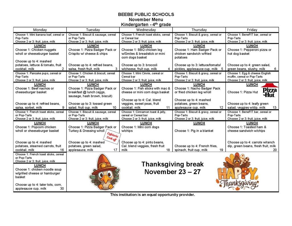 November Menu