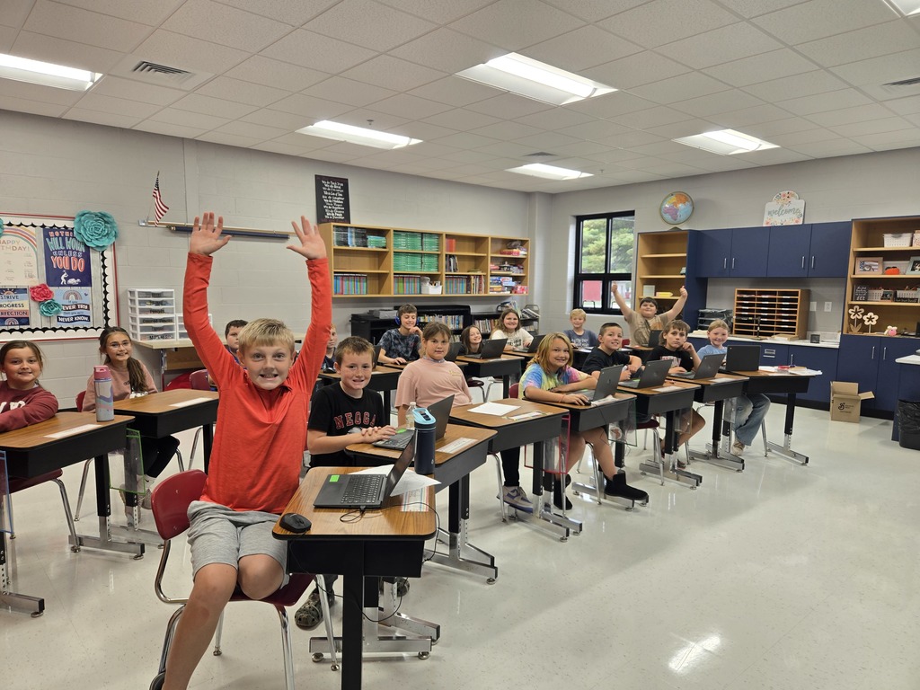 Fourth-grade and Fifth-grade in their brand new classrooms