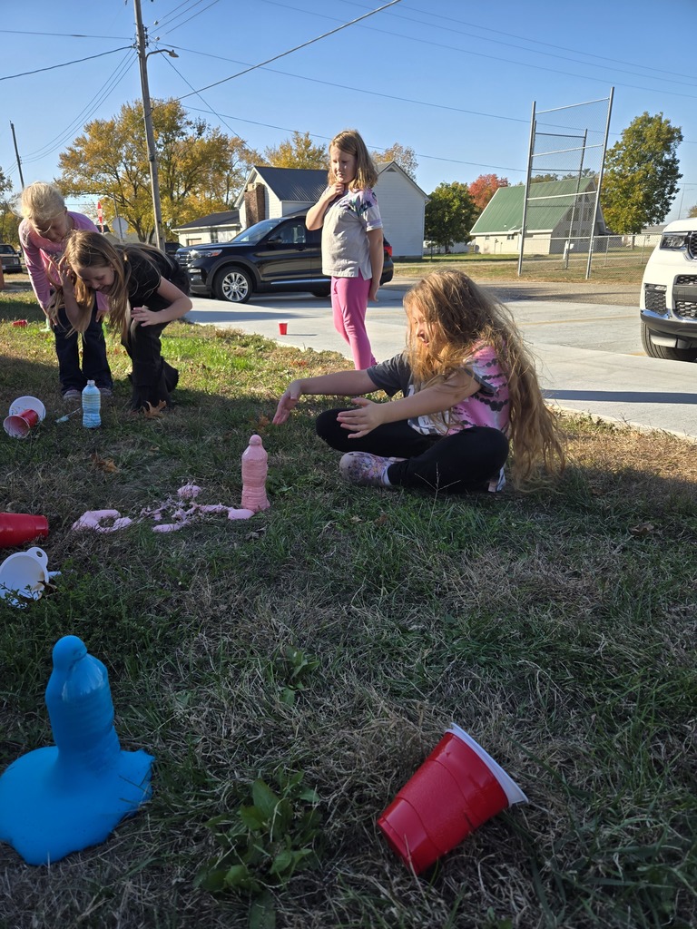 Mrs. Schuette's 3rd grade class having so much fun with a hands-on learning experience