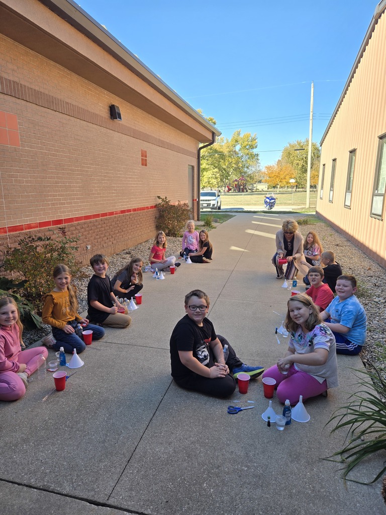 Mrs. Schuette's 3rd grade class having so much fun with a hands-on learning experience