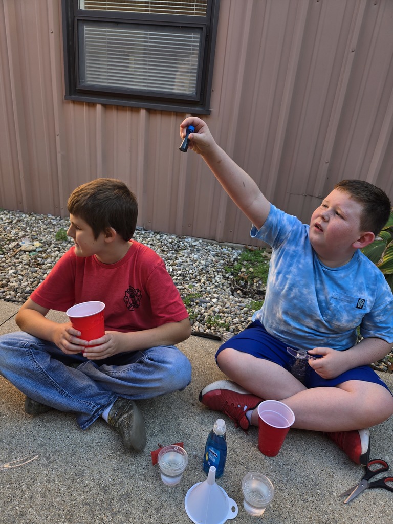 Mrs. Schuette's 3rd grade class having so much fun with a hands-on learning experience