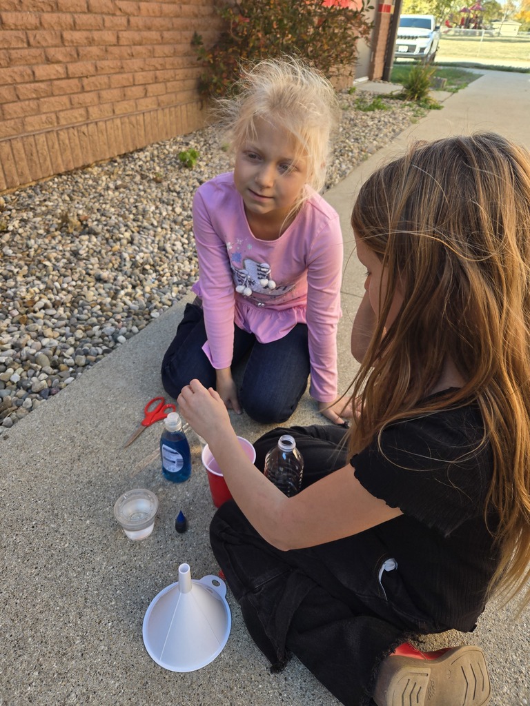 Mrs. Schuette's 3rd grade class having so much fun with a hands-on learning experience