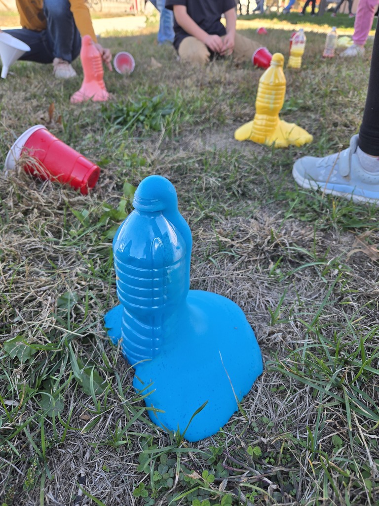 Mrs. Schuette's 3rd grade class having so much fun with a hands-on learning experience