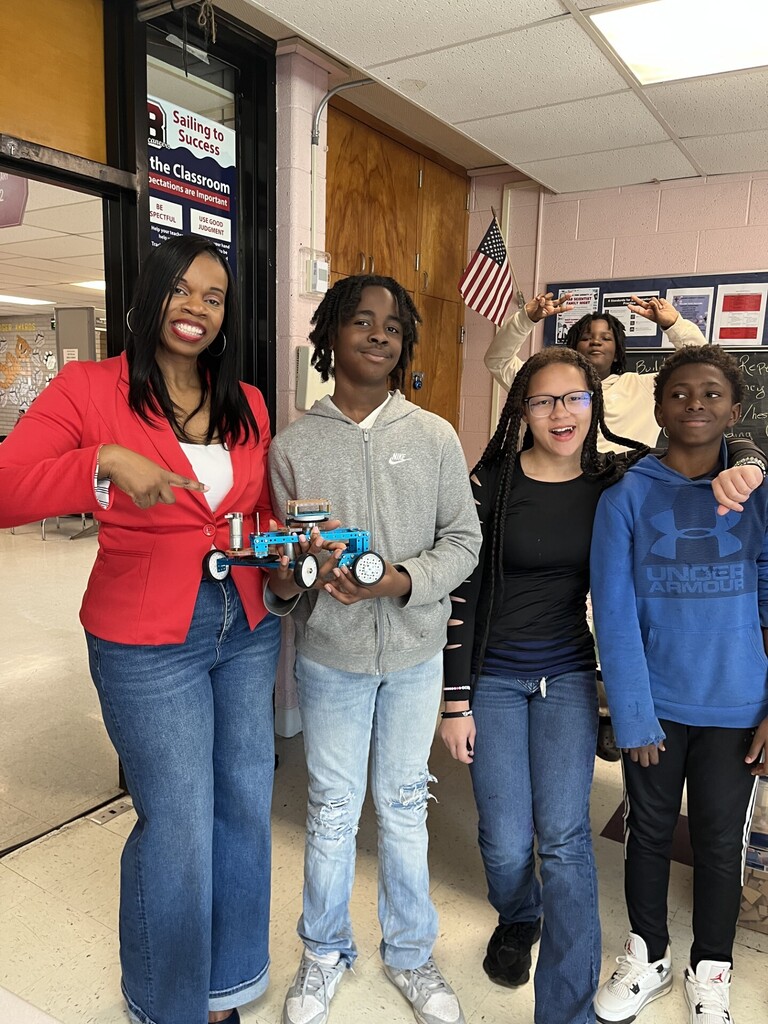 Dr J w/ Dailey's 6th Grade Robotics Team