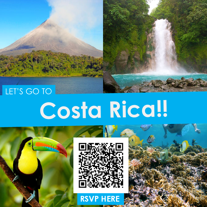 Mountain, waterfall, birds, and fish in Costa Rica