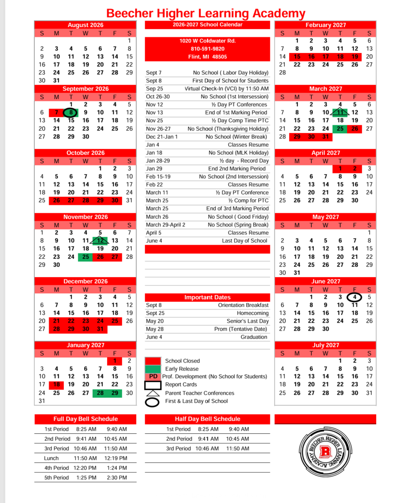BHLA Calendar 26-27 SY