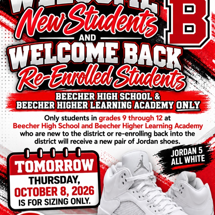 new and reenrolled students will be getting their foot measure on Thursday October 8th for their new Jordan’s 