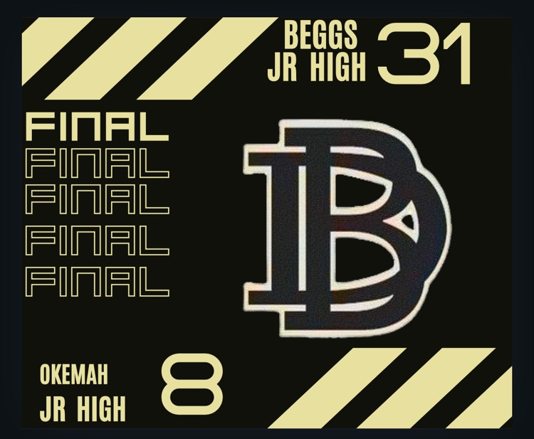 JH Football improves to 2-0 with a win over Okemah  Final Score 9.8.25 Beggs JH