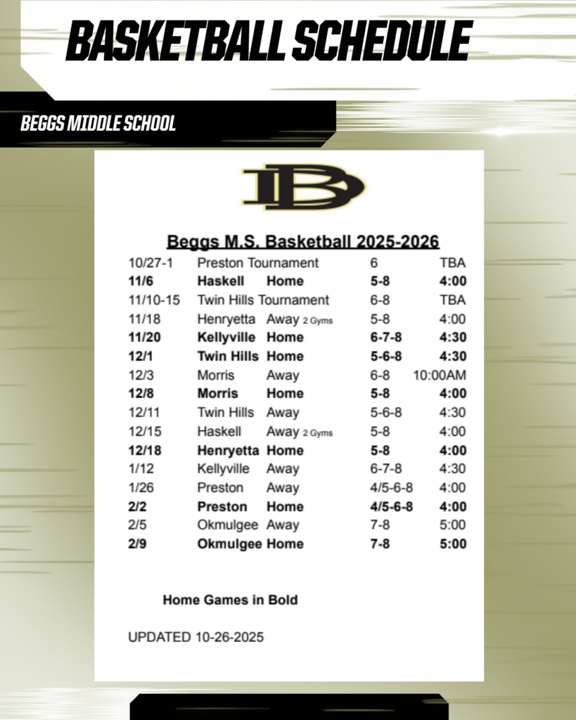 BMS Basketball Schedule