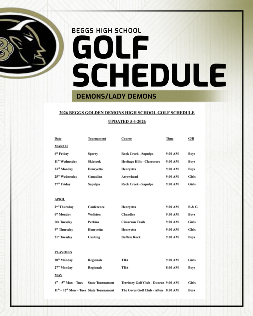 golf schedule 