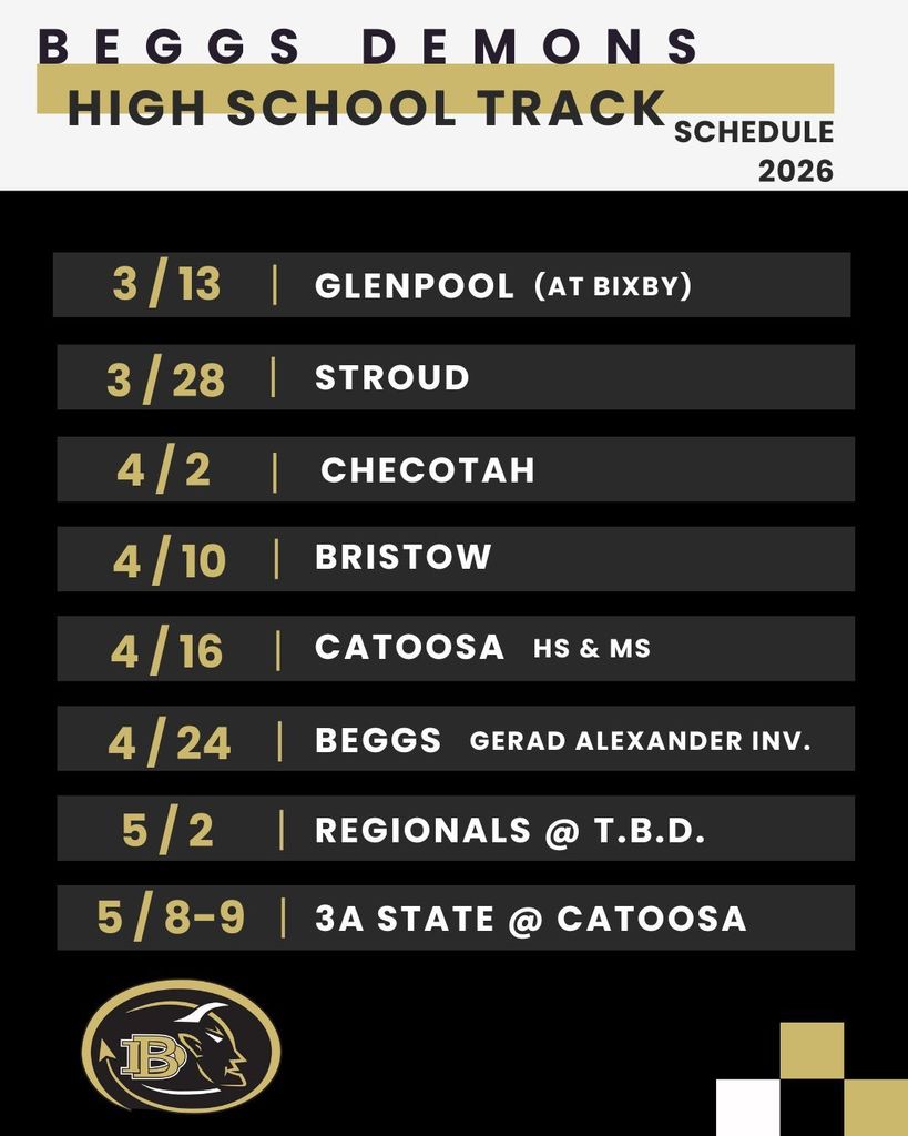 2026 BHS Track Schedule 