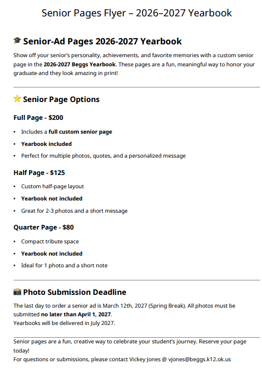 senior yearbook ad pages available