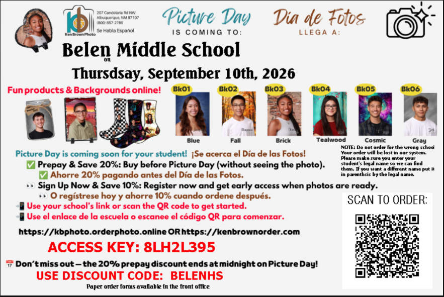 BMS Picture Day Information