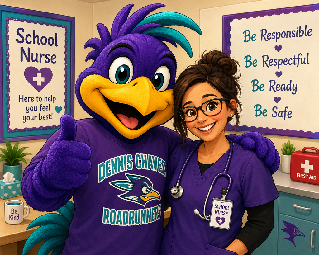nurse with road runner