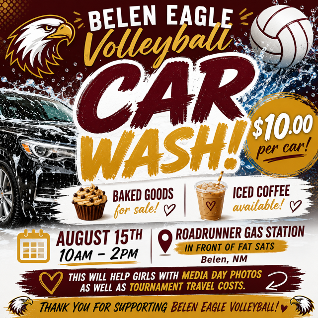 BHS Volleyball Car Wash fundraiser flyer