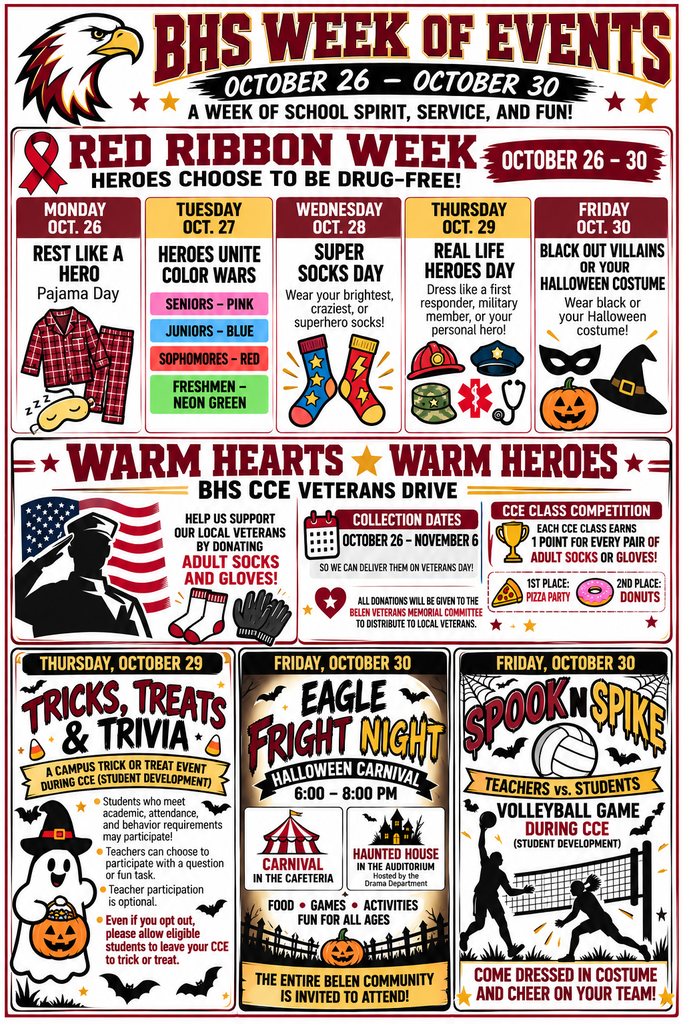 BHS Week of 10/26 Spirit Week info.