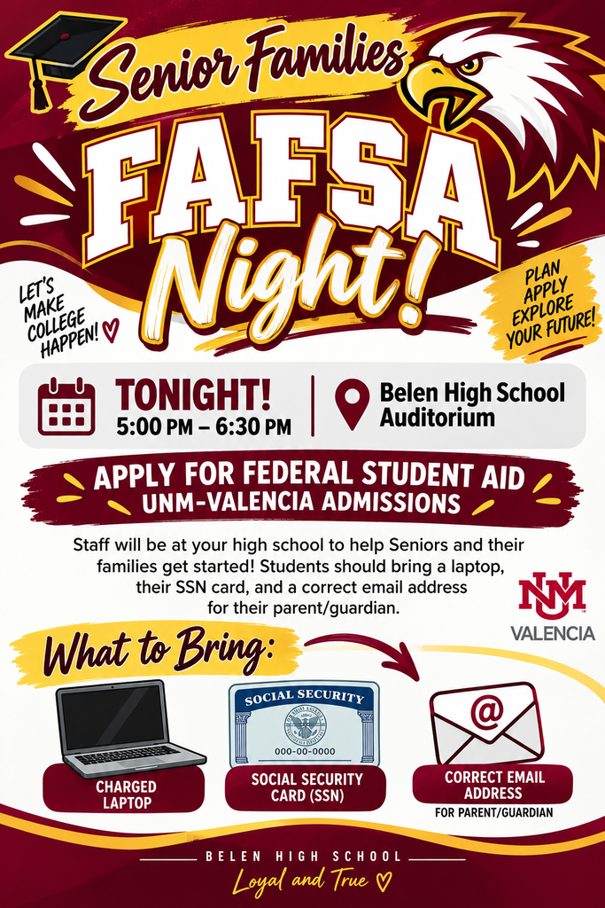 FASFA Night Tonight 10.27.26 5:00pm to 6:30pm