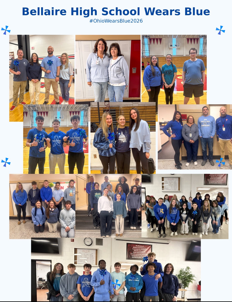 Bellaire Big Reds go BLUE to show support and raise awareness for Child Abuse Prevention Month. Staff and students supported the cause by wearing blue and displaying blue pinwheels.