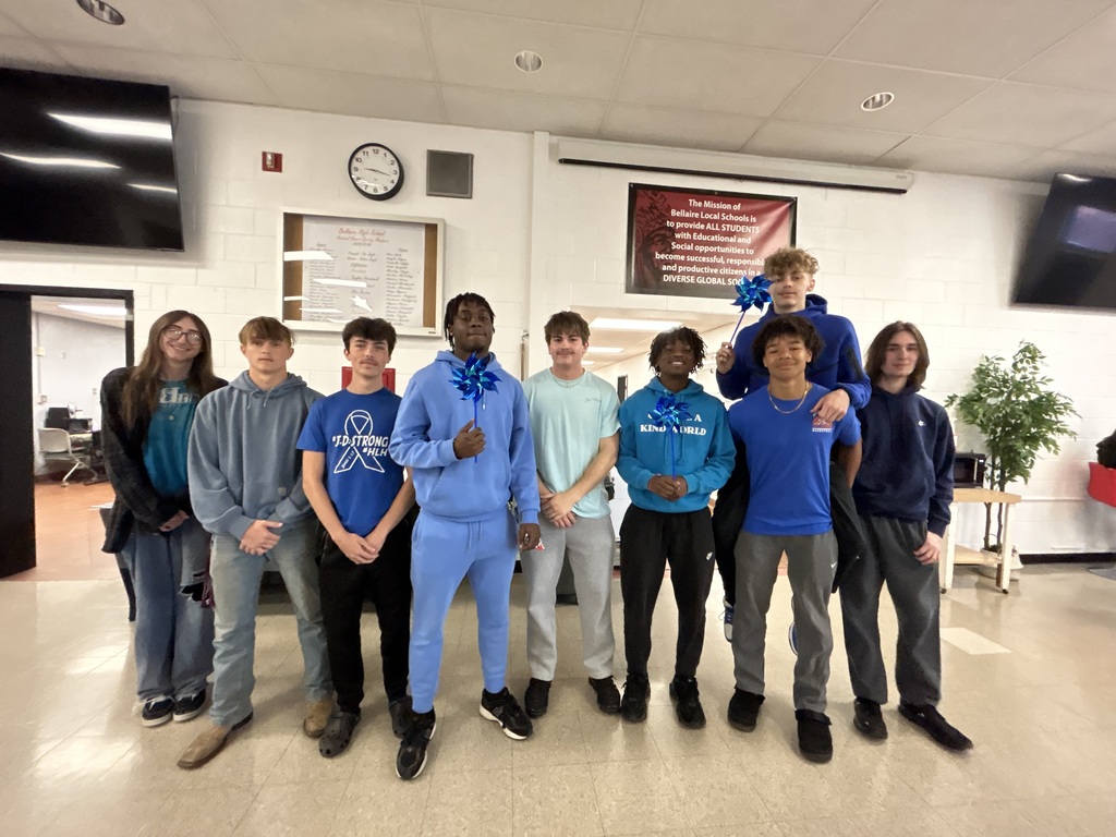Bellaire Big Reds go BLUE to show support and raise awareness for Child Abuse Prevention Month. Staff and students supported the cause by wearing blue and displaying blue pinwheels.