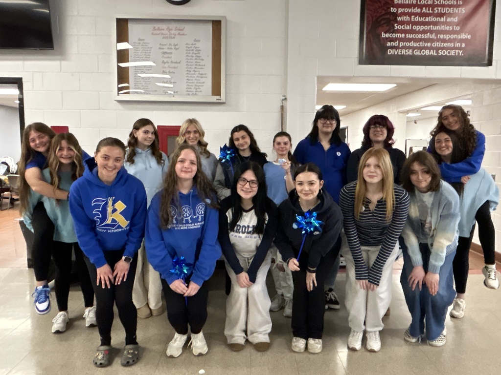 Bellaire Big Reds go BLUE to show support and raise awareness for Child Abuse Prevention Month. Staff and students supported the cause by wearing blue and displaying blue pinwheels.