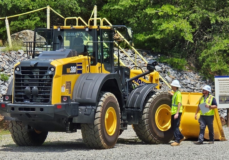 Ryan is doing a pre-startup on a wheel loader. This is something he had to do many times before going and he did an amazing job. They loosened bolts and nuts on the piece of equipment to see if the competitors would spot them and disabled lights and alarms as well.