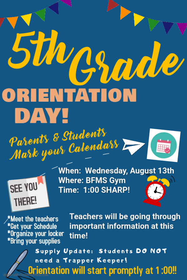 5th Grade Orientation