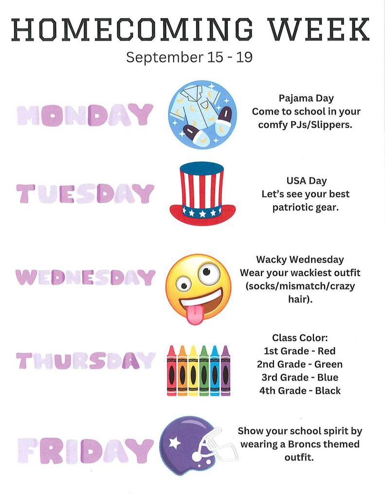 Homecoming dress up days