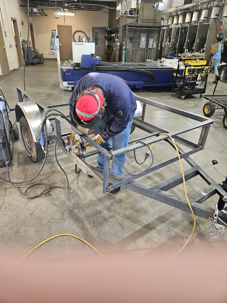 Roen Ruzicka senior project in Advanced welding was to finish this trailer.