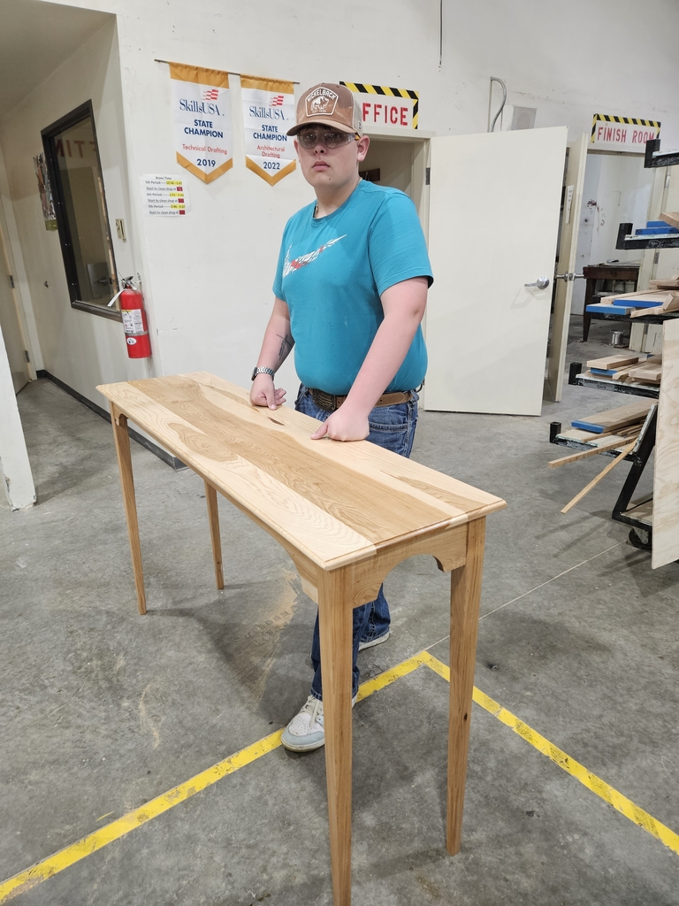 Caleb's table after he finished it.