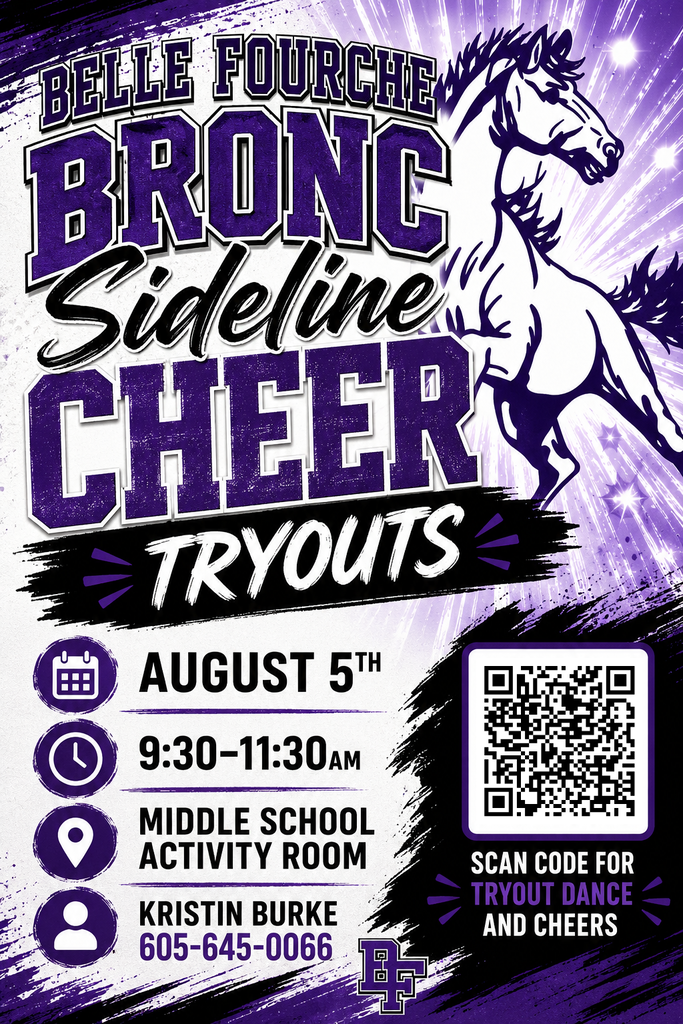 Fall Sideline Cheer Tryouts August 5th 9:30-11:30 am at BFMS Activity Room