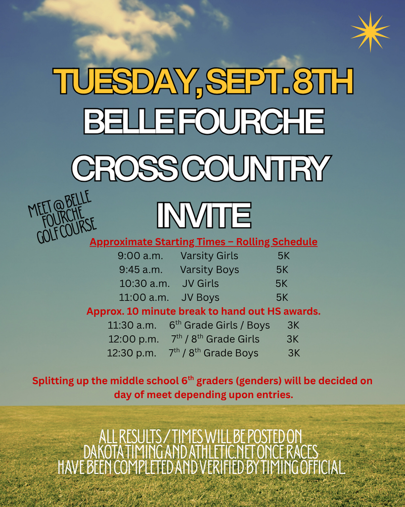 9/8 BF XC Invite - 9 am start - golf course