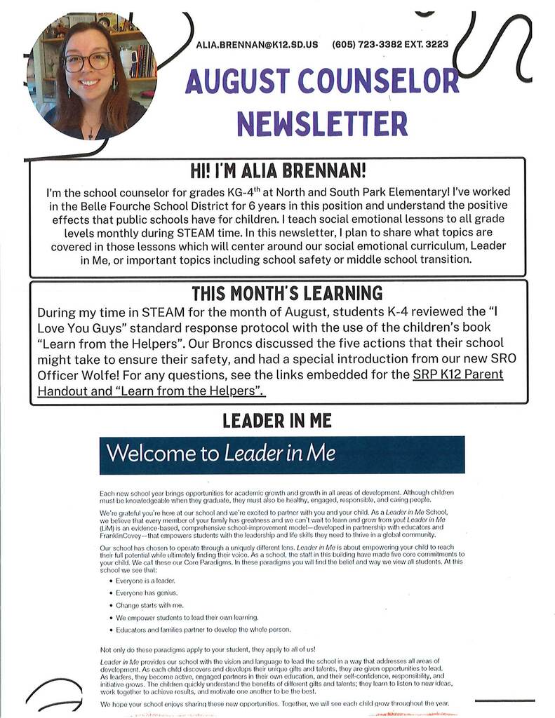August Counselors newletter
