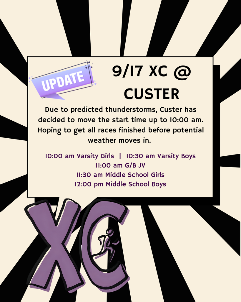 9/17 Cross-Country @ Custer - Update 10:00 am start