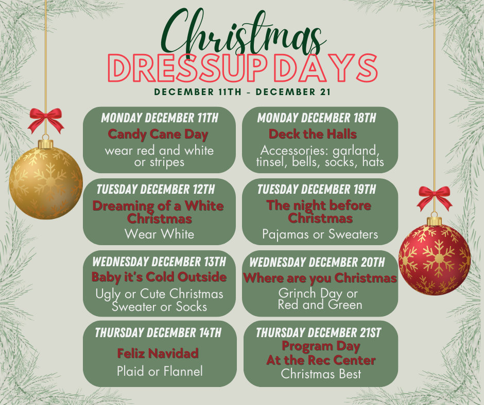 Christmas Dress up Days