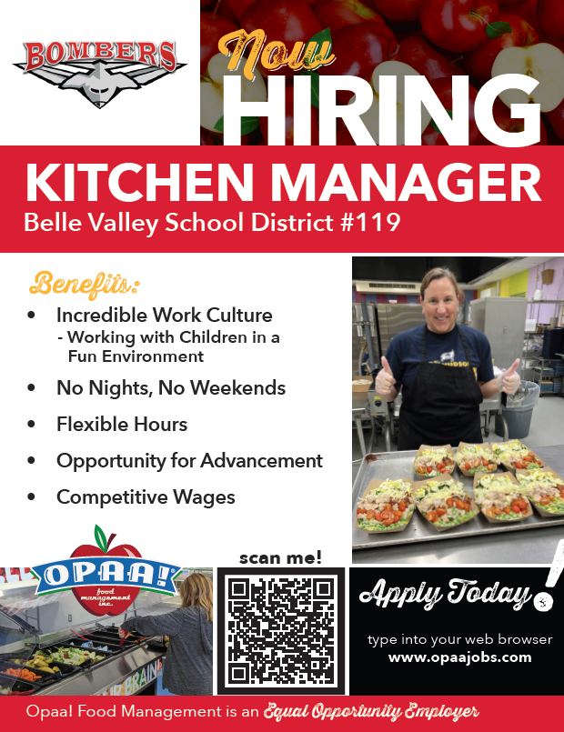 Belle Valley School District 119 is looking to hire a Kitchen Manager