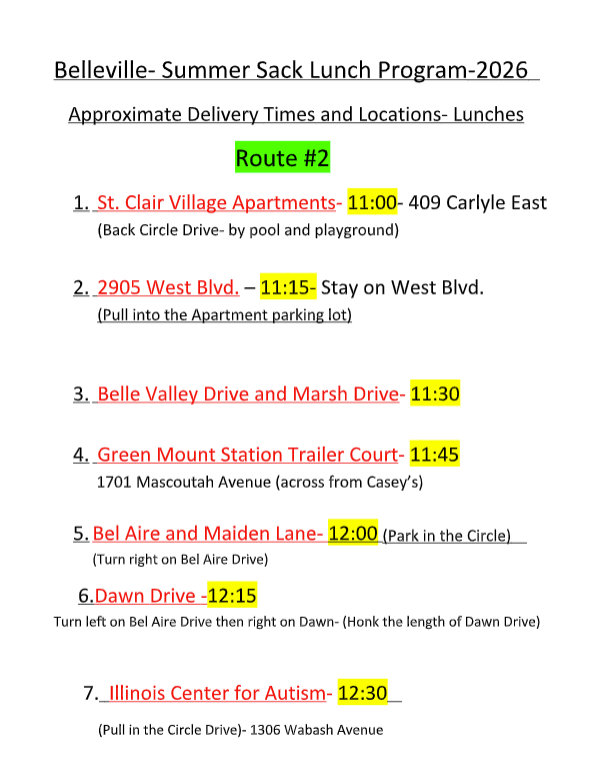 Summer Lunch Routes